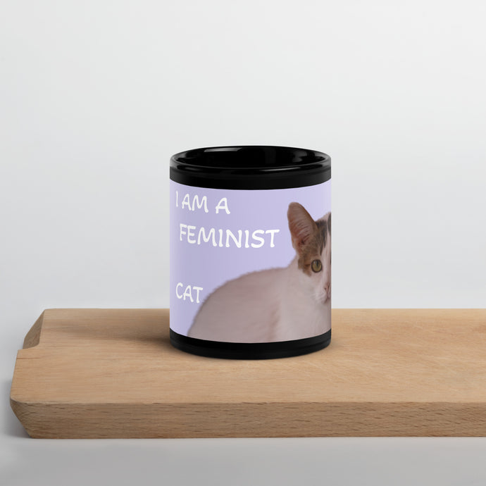 Tassa negra brillant Cat feminist 🛒