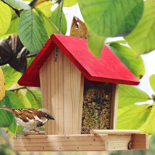 Comedero  colgante de madera para pájaros. Decoración del jardín 🛒 - Accessories Cats&Birds